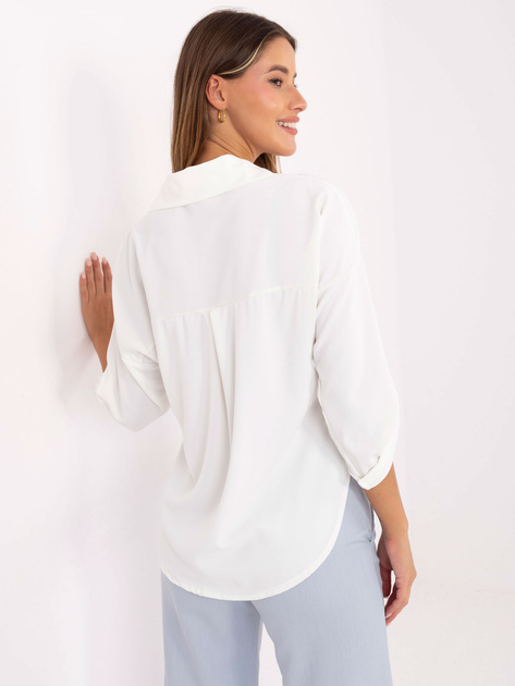 Ecru rozpinana koszula z kołnierzykiem RUE PARIS