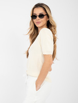 Jasnobeżowy sweter z domieszką wiskozy