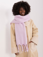 Hurtownia Jasnofioletowy długi szal z frędzlami