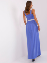 Hurt Ciemnoniebieska maxi sukienka wieczorowa z koronką