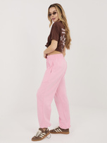 Różowe dresowe spodnie z wysokim stanem 