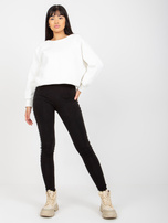 Hurt Czarne damskie legginsy casualowe z lampasami