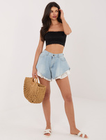 Jasnoniebieskie wielowarstwowe szorty jeansowe