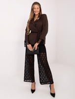 Czekoladowa marynarka z koronkowymi wstawkami