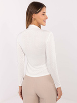 Ecru elegancka bluzka z dżetami RUE PARIS