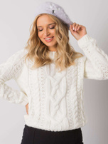 Jasnofioletowy beret damski z aplikacją