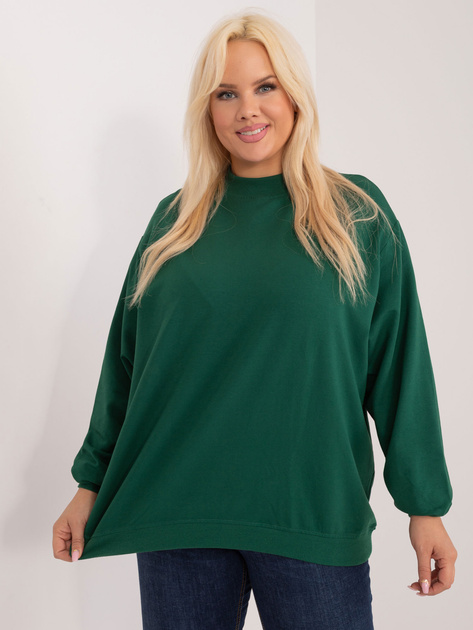 Ciemnozielona bluza plus size bez kaptura Harmony