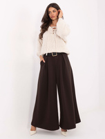 Ciemnobrązowe dresowe spodnie palazzo 