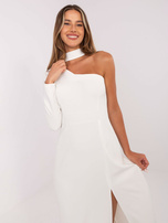 Hurt Ecru Maxikleid Abendkleid mit einem Arm.