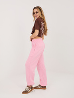 Różowe dresowe spodnie z wysokim stanem 