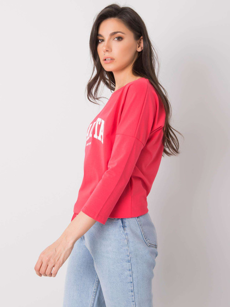 Koralowa bluzka z nadrukiem Rosita RUE PARIS