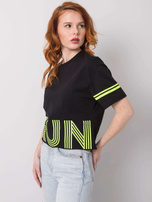 Czarny t-shirt z bawełny Marlene