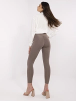 Kawowe damskie legginsy z dżetami 