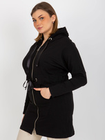 Hurt Czarna długa rozpinana bluza plus size ze ściągaczem