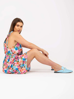 Sukienka w kolorowe kwiaty z falbaną RUE PARIS 