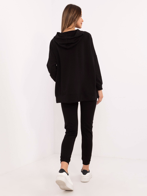 Hurtownia Czarny damski komplet basic ze spodniami