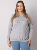 Szara melanżowa bluzka plus size z aplikacją Lila