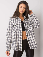 Biało-szara koszula z kieszeniami Shantice