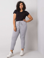 Szare melanżowe spodnie dresowe plus size Alva