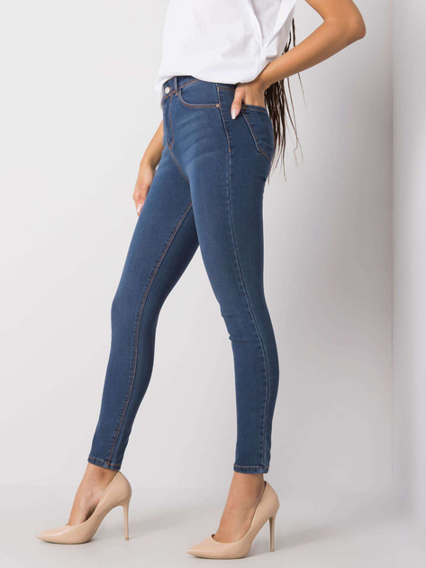 Niebieskie jeansy skinny Makayla RUE PARIS