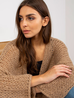 Hurt Ciemnobeżowy dzianinowy kardigan oversize OCH BELLA 