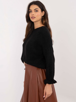 Hurt Czarny sweter oversize z domieszką wełny