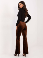 Brązowe imprezowe spodnie z dżetami 