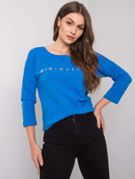 Dunkelblaue Baumwollbluse mit dem Aufdruck Cantrice.