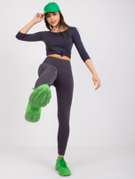 Grafitowe damskie legginsy bawełniane Albina RUE PARIS