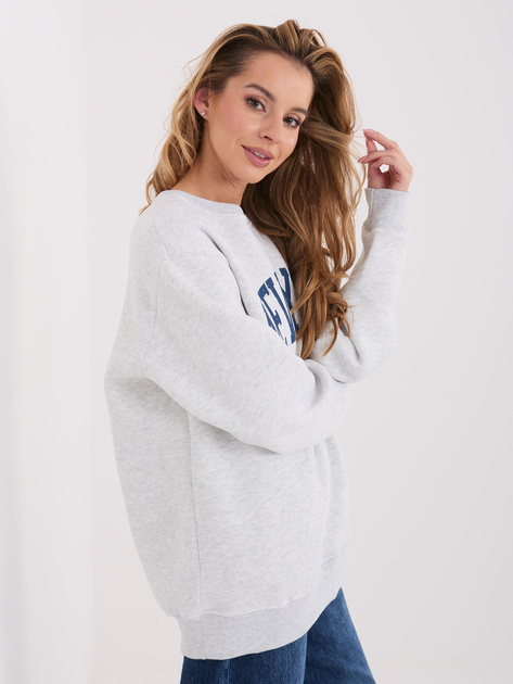 Jasnoszara dresowa bluza z ociepleniem