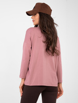 Brudnoróżowa bawełniana bluzka basic RUE PARIS 