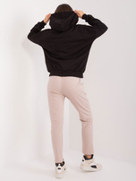 Hurt Czarny damski komplet dresowy z bluzą z kapturem