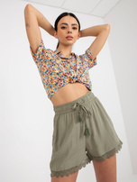 Hurt Khaki zwiewne szorty casualowe z wiązaniem SUBLEVEL