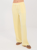 Jasnożółte dresowe spodnie z wiązaniem RUE PARIS 