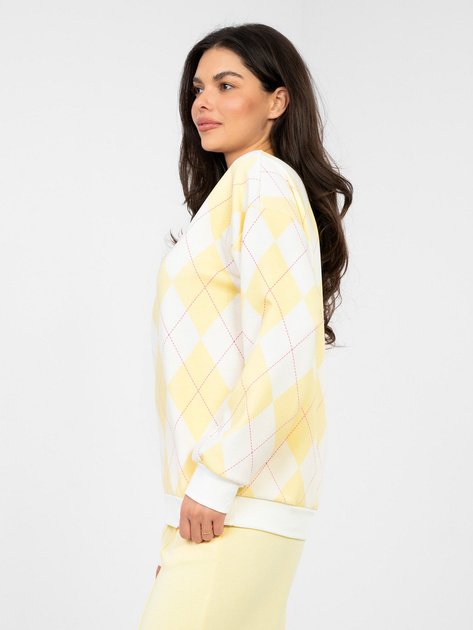 Pastelowa żółta bluza oversize bez kaptura