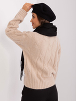 Hurtownia Czarny jednokolorowy beret damski