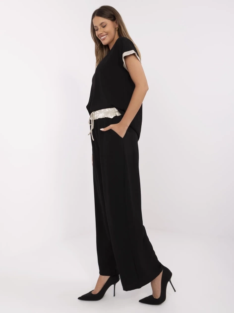 Czarny letni komplet z bluzką oversize