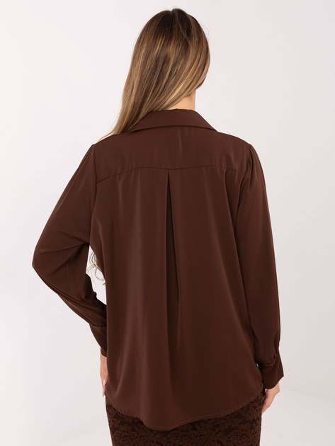 Brązowa rozpinana koszula z kołnierzykiem