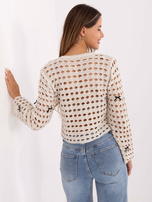 Ecru ażurowy sweter z guzikami RUE PARIS 