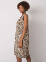 Czarno-beżowa sukienka z kieszeniami Phlie