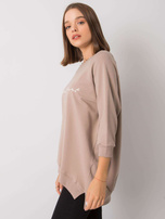 Dark beige sweatshirt for women without hood Karissa RUE PARIS