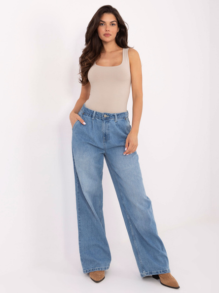 Niebieskie jeansy z zakładkami SUBLEVEL