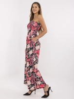 Czarno-czerwony damski kombinezon bandeau