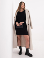 Czarna dresowa sukienka z kieszeniami RUE PARIS