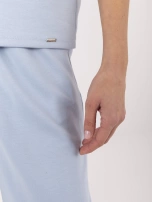 Jasnoniebieskie dresowe spodnie basic typu palazzo