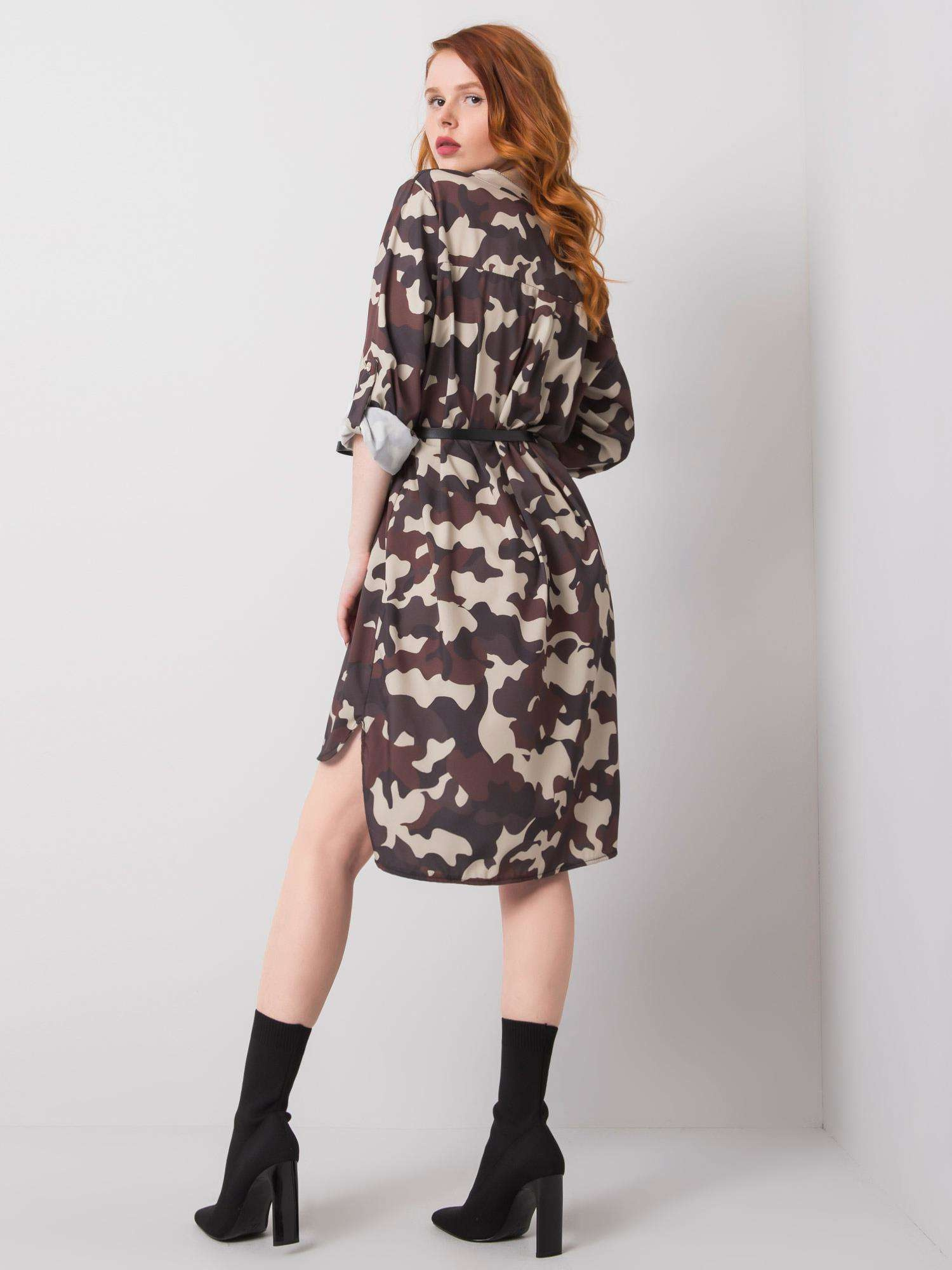 Beige-braune Camouflage-Kleid Blaise.