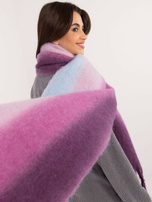 Hurt Ciemnofioletowo-niebieski zimowy szal ombre 