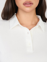 Biała damska koszulka polo z domieszką wiskozy SUBLEVEL