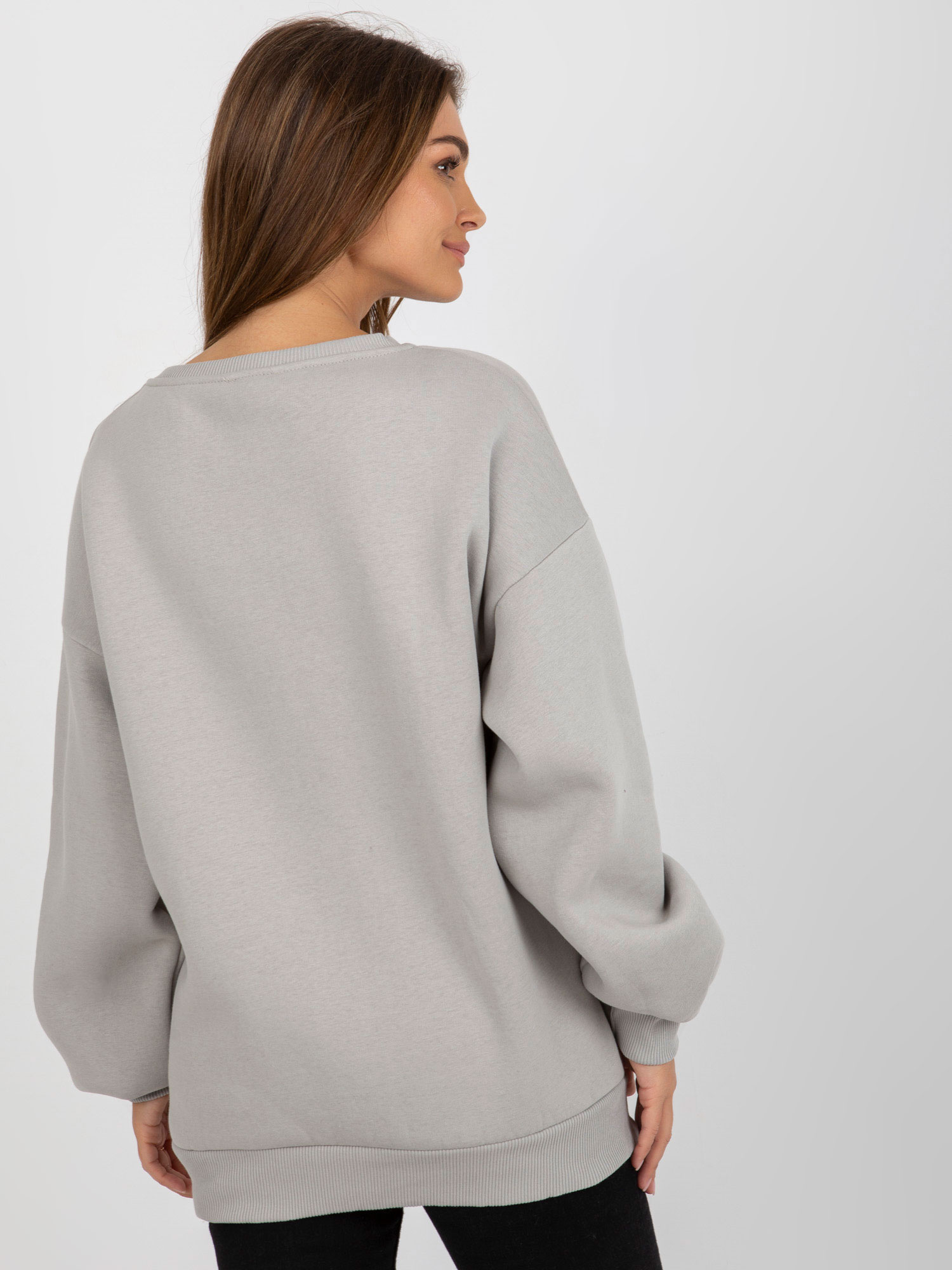 Szara damska bluza bez kaptura o kroju oversize