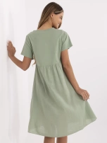 Khaki bawełniana sukienka na lato